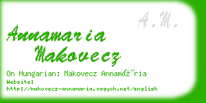 annamaria makovecz business card